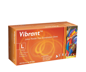 Vibrant Extra Large Latex Powder Free Gloves 100/bx. - Aurelia - Osung USA