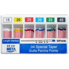Gutta Percha Points Taper .04 #30 60/pk. - Meta