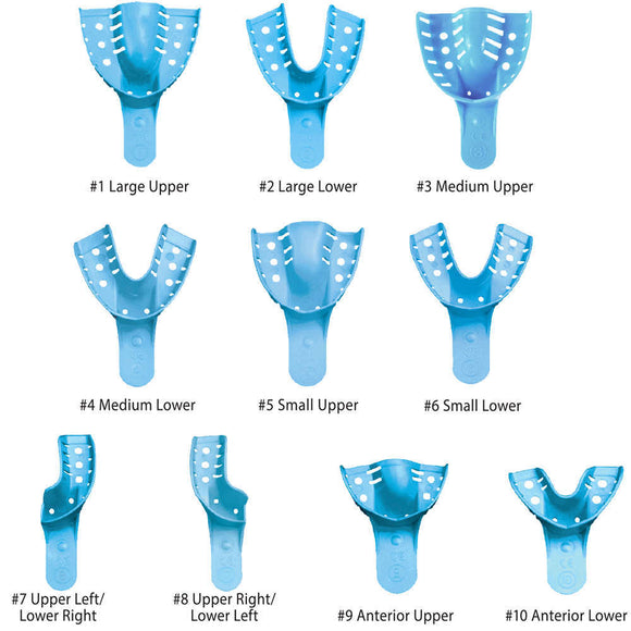 Disposable Impression Trays Blue #7 Upper Left - Lower Right 12/pk. - MARK3*