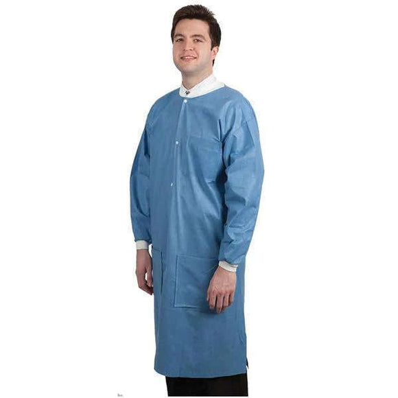 Lab Coats Knee Length Ceil Blue Medium 45g. 10/Pk. - MARK3* - Osung USA