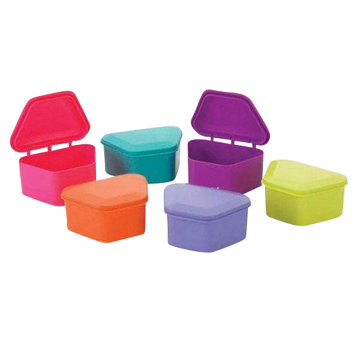 Denture Storage Boxes Assorted Colors 1-3/4