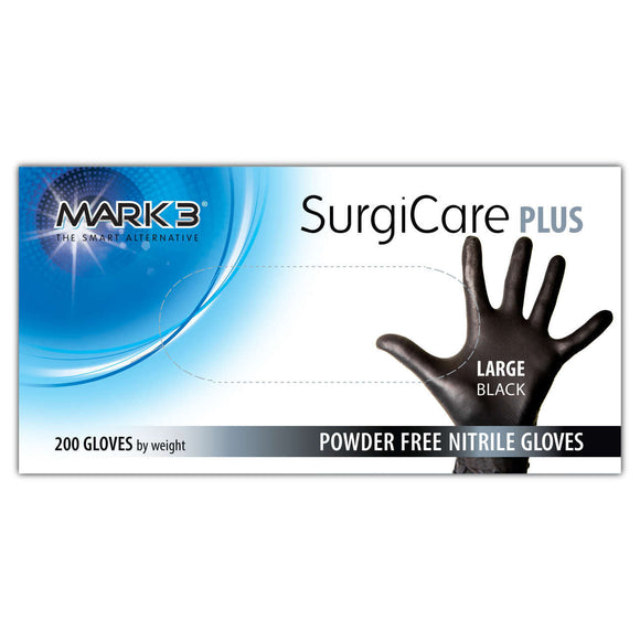 SurgiCare Plus Medium Blue Nitrile Gloves 3.0 MIL 200/bx. - MARK3* - Osung USA