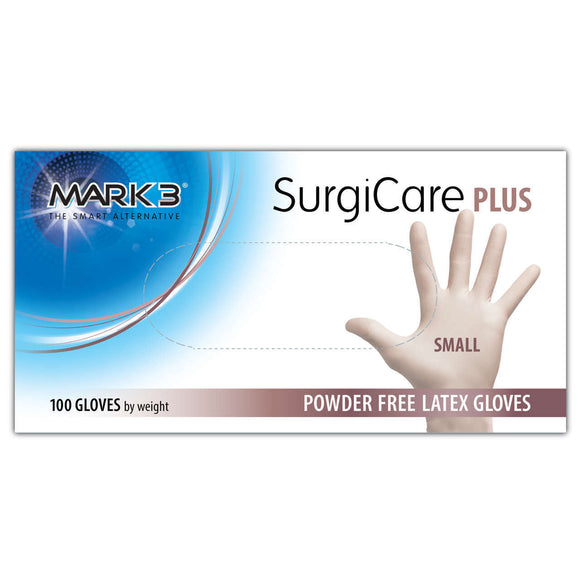 SurgiCare Plus Medium Latex Powder Free Gloves 4.5 MIL.100/bx. - MARK3* - Osung USA