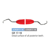 Dental Curette, Gracey, Rigid, Autoclavable Silicone Handle, GR 17-18