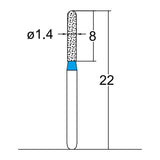 Cylindrical, Hemispherical End 1.4 mm Dia. Medium Grit Diamond Bur 5 per pack. 137.14M1 - Osung USA