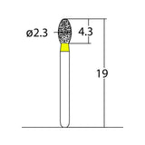 Egg 2.3 mm Dia. Extra Fine Grit Diamond Bur 5 per pack. 277.23EF1 - Osung USA