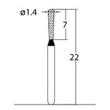 Pear 1.4 mm Dia. Extra Coarse Grit Diamond Bur 5 per pack. 237.14EC3 - Osung USA