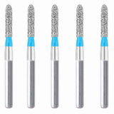 Cylindrical, Hemispherical End 1.4 mm Dia. Medium Grit Diamond Bur 5 per pack. 137.14M1 - Osung USA