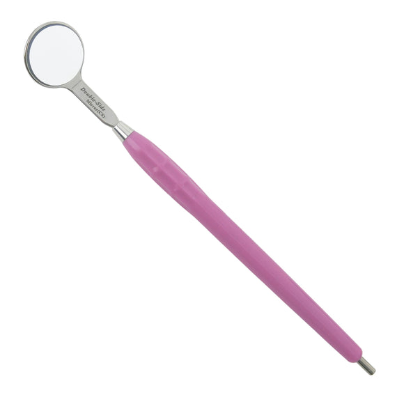 Mouth Mirror, Front Surface Double Side,Cone Socket No. 4, 22mm dia, Purple Handle, EA - Osung USA