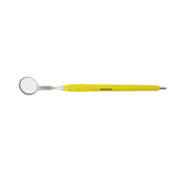 Mouth Mirror, Front Surface Double Side, Simple Stem No. 4, 22mm dia, yellow handle, EA - Osung USA 