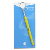 Mouth Mirror, Front Surface Double Side, Simple Stem No. 4, 22mm dia, yellow handle, EA - Osung USA