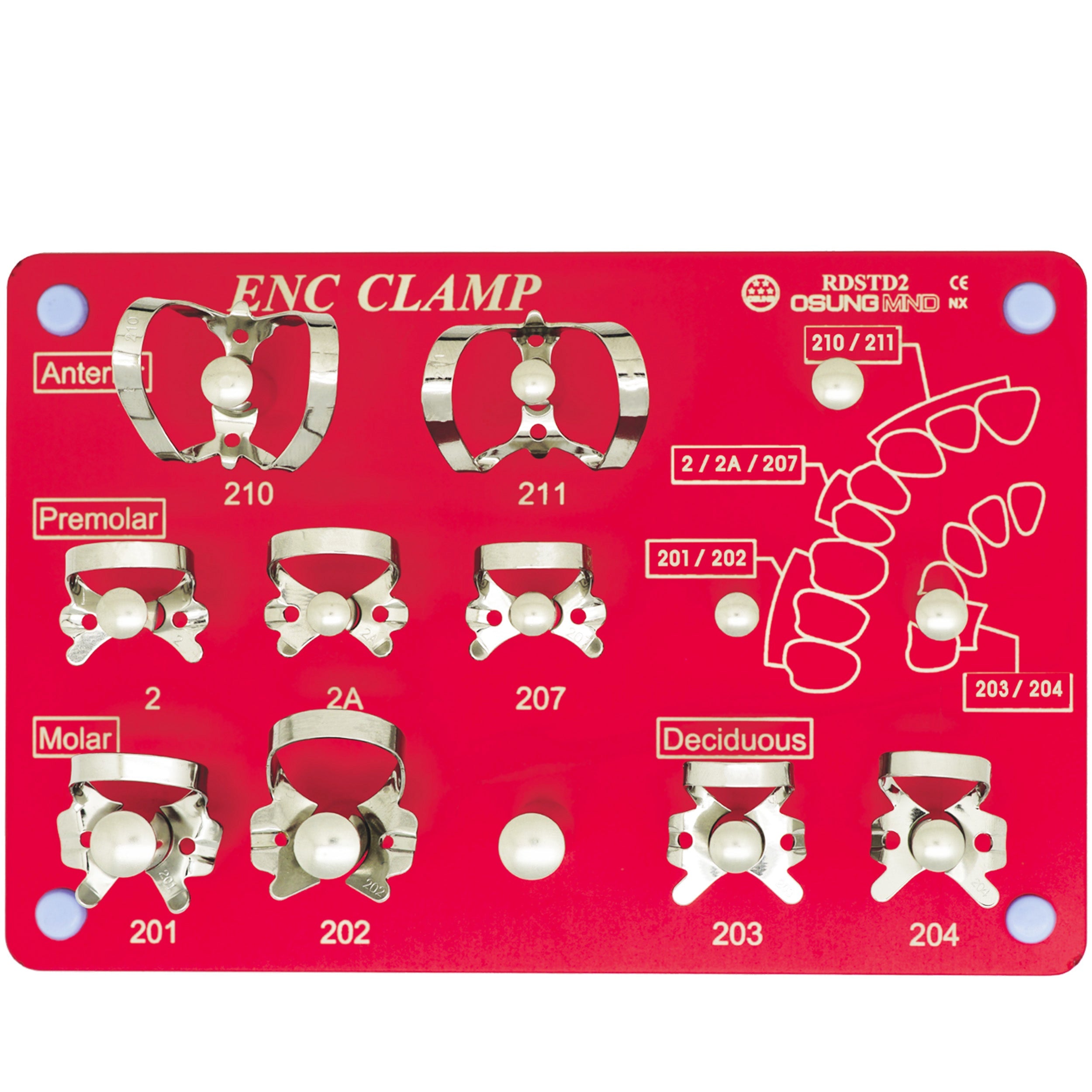 Rubber Dam Clamp Set with Sterilization Stand Osung -RDCSET