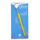 Mouth Mirror, Front Surface Double Side,Cone Socket No. 4, 22mm dia, yellow handle, EA - Osung USA