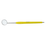 Mouth Mirror Front Surface, Cone Socket No. 5, 24mm dia, yellow handle, EA - Osung USA 