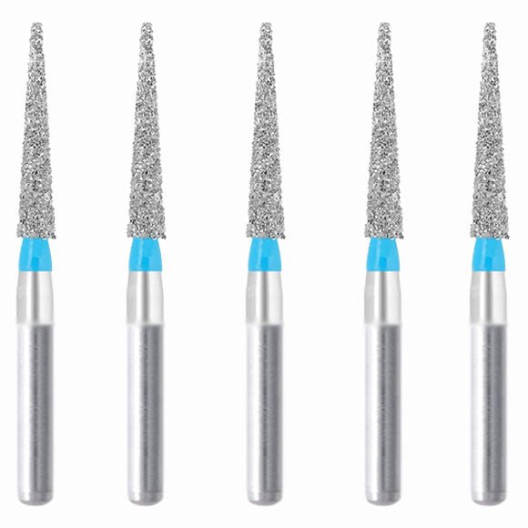 Conical Pointed, Slender 1.2 mm Dia. Medium Grit Diamond Bur 5 per pack. 164.12M2 - Osung USA