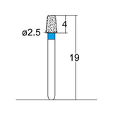 Conical, Round Edge 2.5 mm Dia. Medium Grit Diamond Bur 5 per pack. 584.25M1 - Osung USA