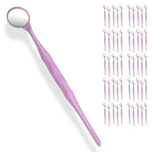 50 Pieces Dental Autoclavable Disposable Mouth Mirror Pink -ORAL32